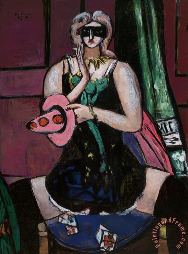 Carnival Mask, Green, Violet, And Pink painting - Max Beckmann Carnival Mask, Green, Violet, And Pink Art Print