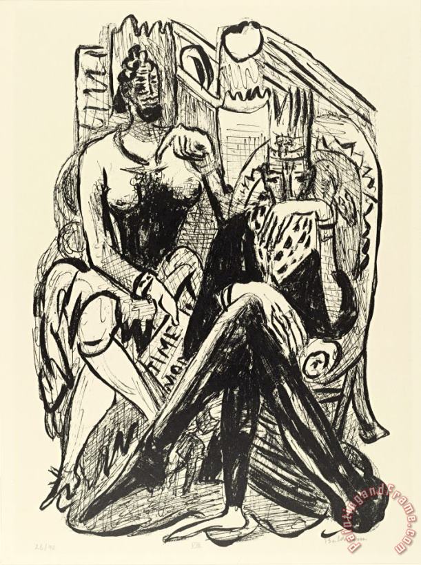Original tempo at retfærdiggøre Max Beckmann King And Demagogue painting - King And Demagogue print for sale