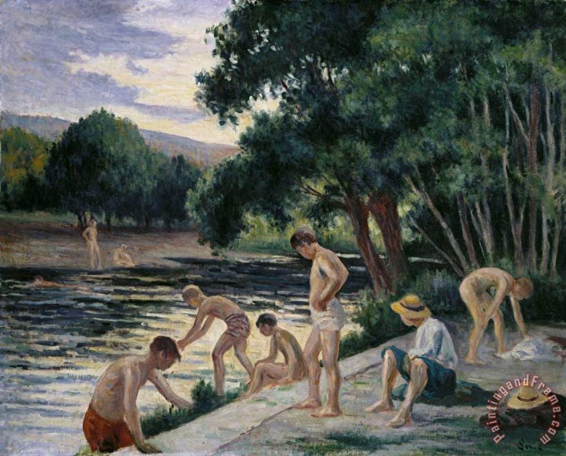 Maximilien Luce Bathers on The Banks of The Cure Art Print
