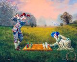 Art Printed on canvas by machine