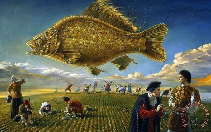 The Goldfish painting - Michael Cheval The Goldfish Art Print
