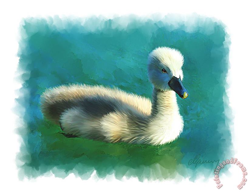 Duckling painting - Michael Greenaway Duckling Art Print
