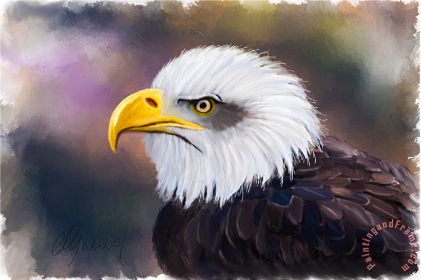 Eagle Portrait painting - Michael Greenaway Eagle Portrait Art Print