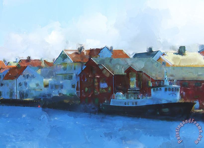 Michael Greenaway Haugesund Harbour Art Print