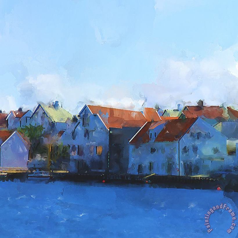 Michael Greenaway Haugesund Harbour Art Print