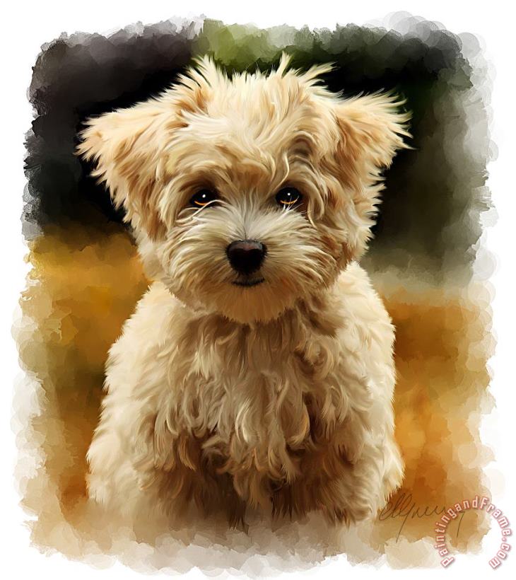 Pet Dog Portrait painting - Michael Greenaway Pet Dog Portrait Art Print