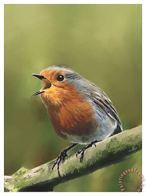 Sing Red Robin Sing painting - Michael Greenaway Sing Red Robin Sing Art Print