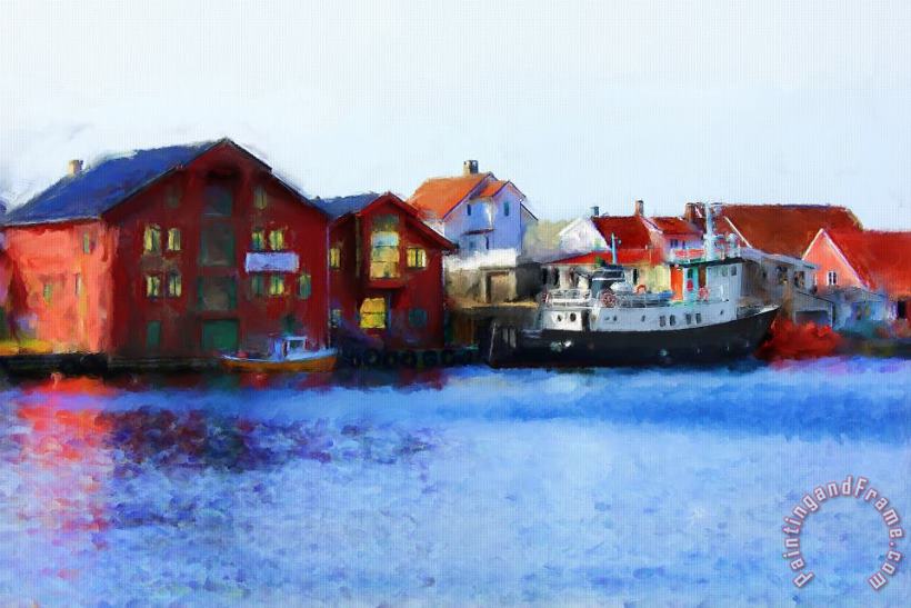 Smeasund Haugesund painting - Michael Greenaway Smeasund Haugesund Art Print
