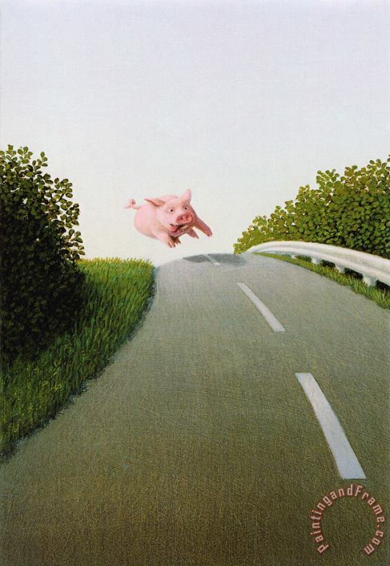 Highway Pig painting - Michael Sowa Highway Pig Art Print