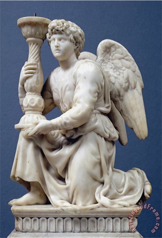 Michelangelo Buonarroti Angel Holding a Candelabra 1495 Art Painting