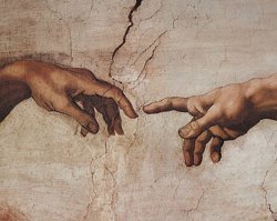Michelangelo Buonarroti Creation of Adam Detail Hands