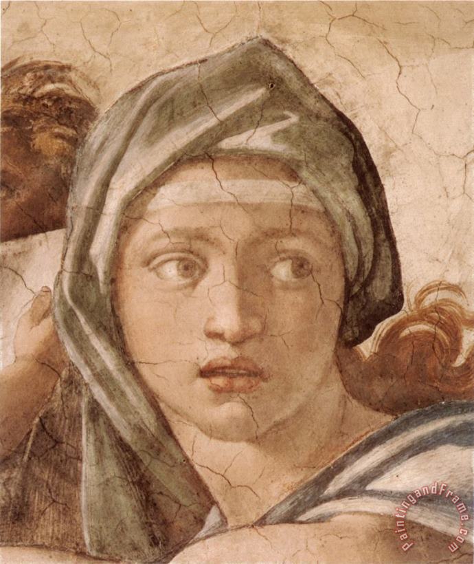 Delphic Sibyl painting - Michelangelo Buonarroti Delphic Sibyl Art Print
