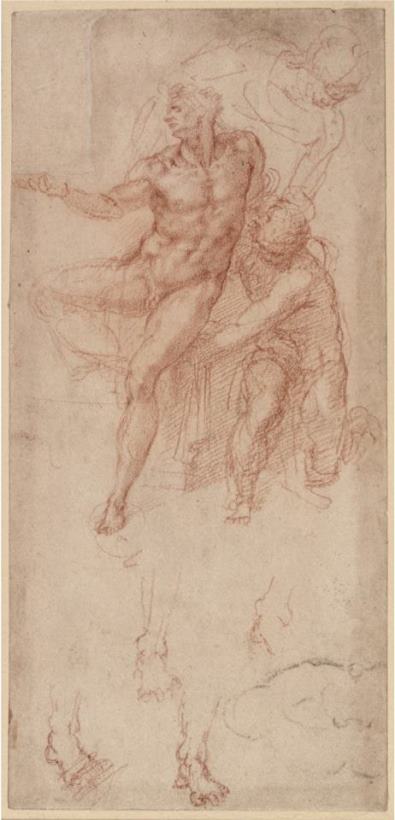 Michelangelo Buonarroti Figure Studies Art Print