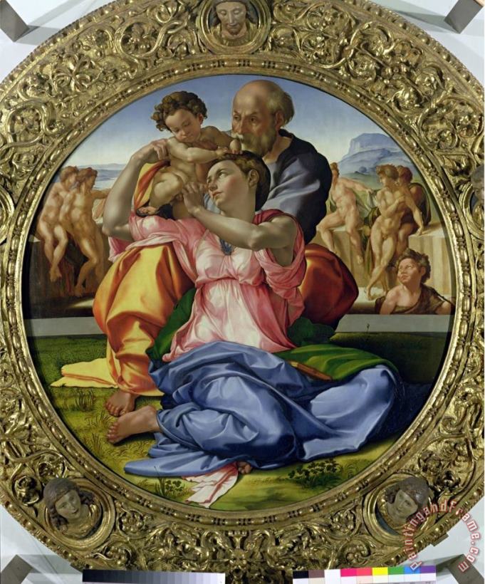 Holy Family with St John painting - Michelangelo Buonarroti Holy Family with St John Art Print