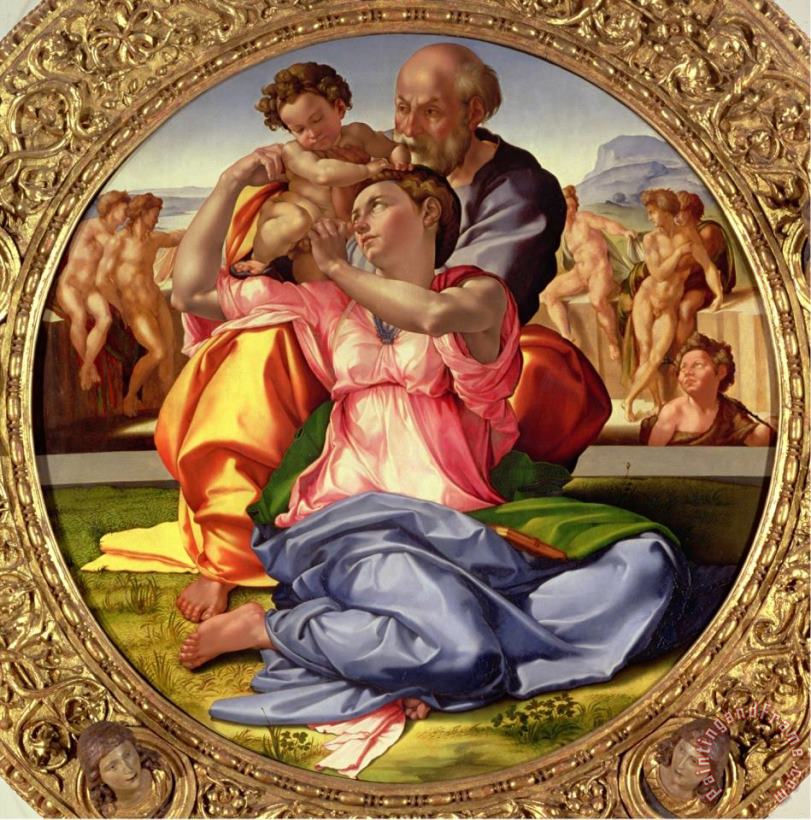 Michelangelo Buonarroti Holy Family with St John 1504 05 Art Painting
