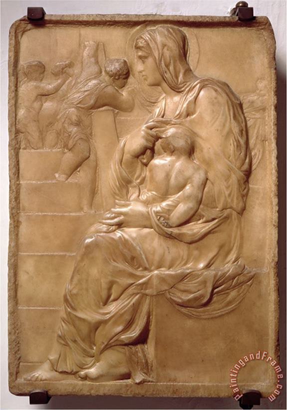 Michelangelo Buonarroti Madonna of The Stairs Art Painting