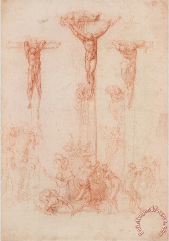 Michelangelo Buonarroti Michelangelo The Three Crosses Art Print