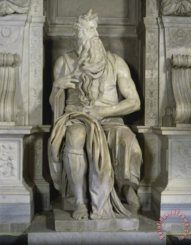 Michelangelo Buonarroti Moses Full Frontal View Art Painting
