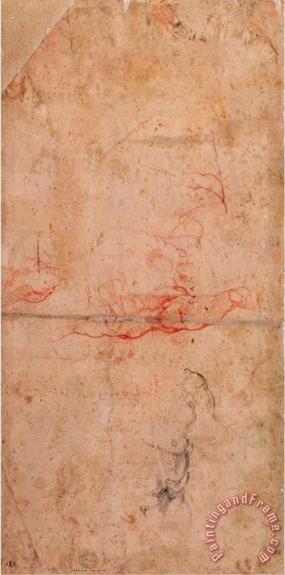 Preparatory Study for The Punishment of Haman painting - Michelangelo Buonarroti Preparatory Study for The Punishment of Haman Art Print
