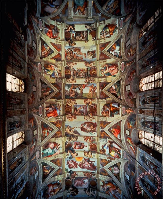 Sistine Chapel Ceiling 1508 12 painting - Michelangelo Buonarroti Sistine Chapel Ceiling 1508 12 Art Print