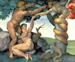 Michelangelo Buonarroti Sistine Chapel Ceiling 1508 12 The Fall of Man 1510 Post Restoration