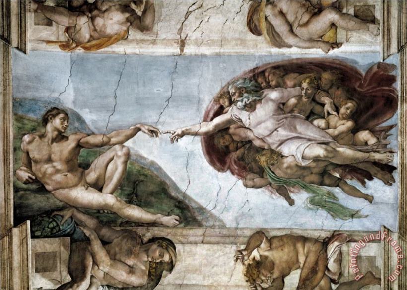 Sistine Chapel The Creation of Adam painting - Michelangelo Buonarroti Sistine Chapel The Creation of Adam Art Print
