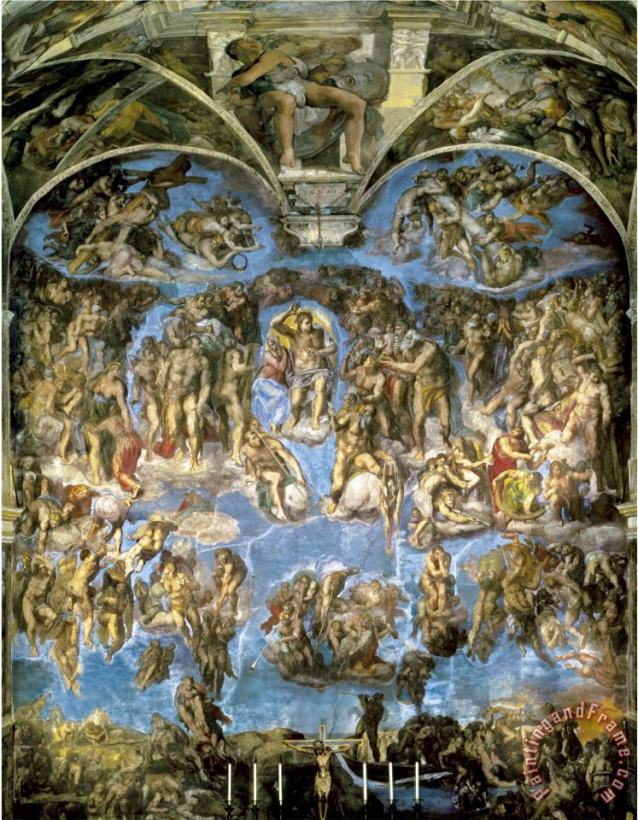 Sistine Chapel The Last Judgement painting - Michelangelo Buonarroti Sistine Chapel The Last Judgement Art Print