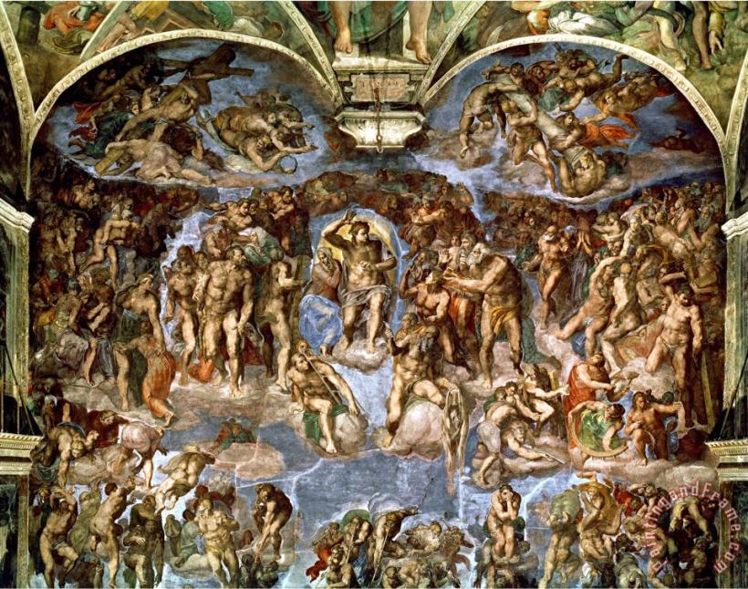 Sistine Chapel The Last Judgement 1538 41 painting - Michelangelo Buonarroti Sistine Chapel The Last Judgement 1538 41 Art Print