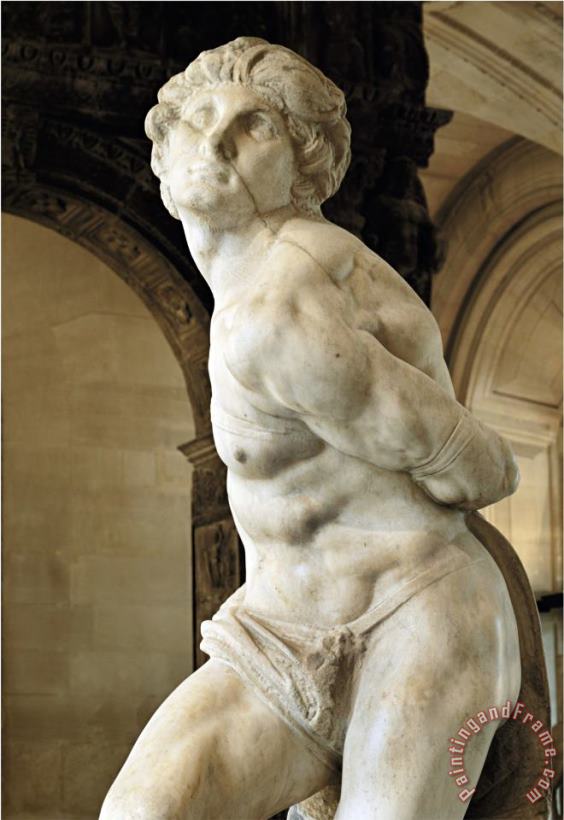 Michelangelo Buonarroti Slave Detail Art Painting