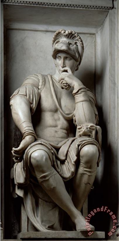 Statue of Lorenzo De Medici painting - Michelangelo Buonarroti Statue of Lorenzo De Medici Art Print