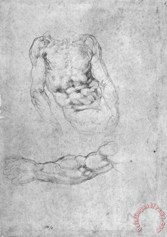 Michelangelo Buonarroti Studies for Pieta Or The Last Judgement Art Print