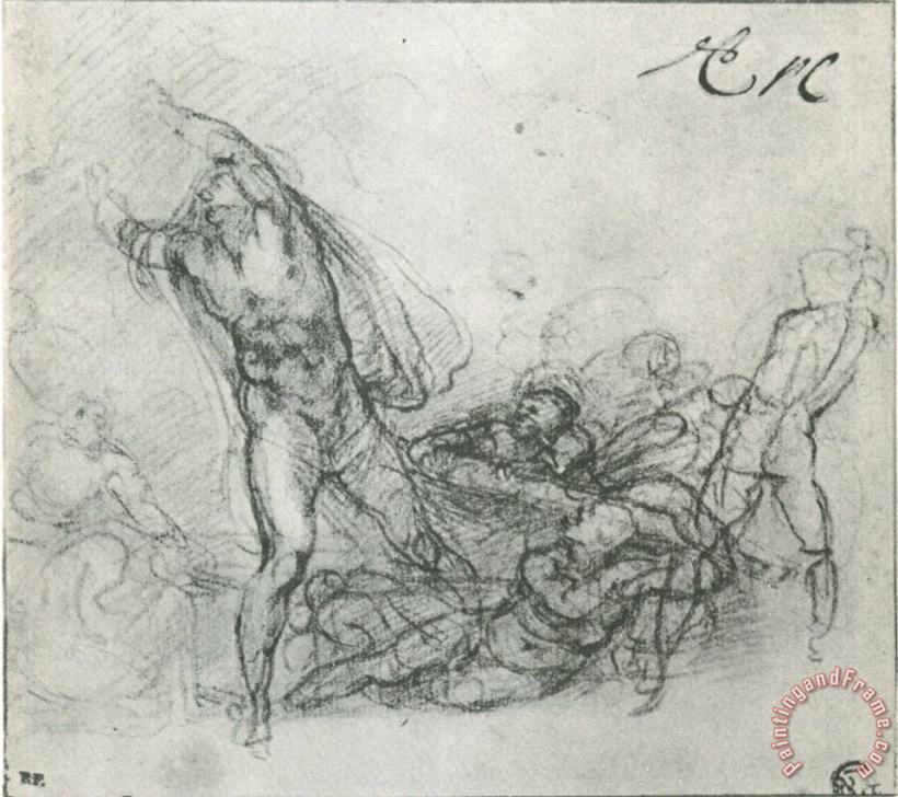 Michelangelo Buonarroti Study for a Resurrection of Christ 1533 Art Print