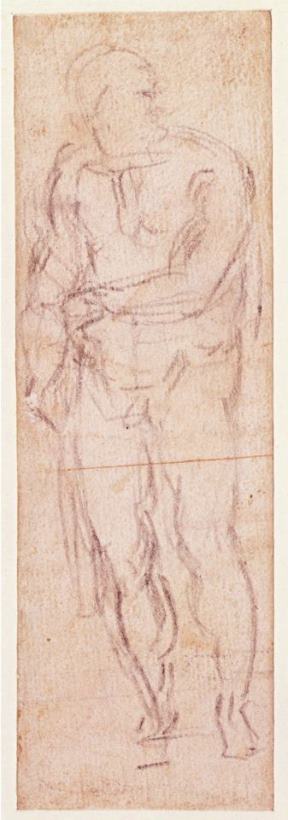 Michelangelo Buonarroti Study for Adam in The Expulsion 1508 12 Art Print