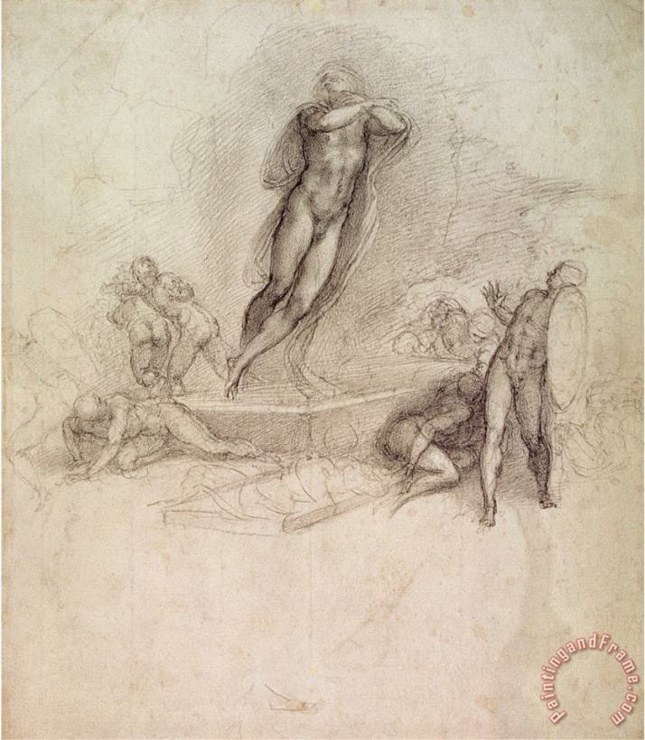Michelangelo Buonarroti Study for an Ascension Art Painting