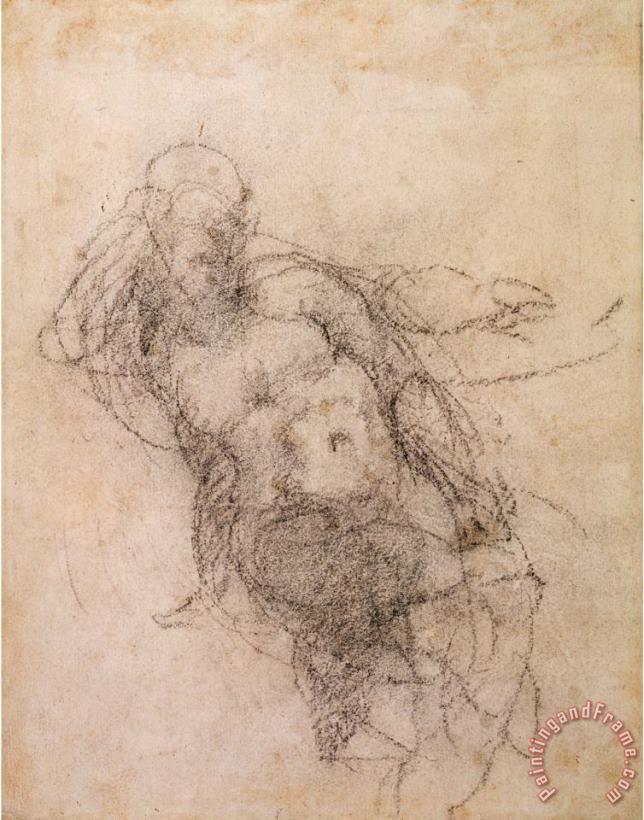 Michelangelo Buonarroti Study for Noah in The Drunkenness of Noah 1508 12 Art Print