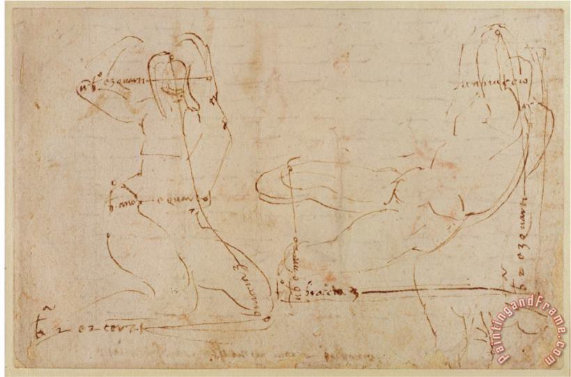 Michelangelo Buonarroti Study for River God Art Painting