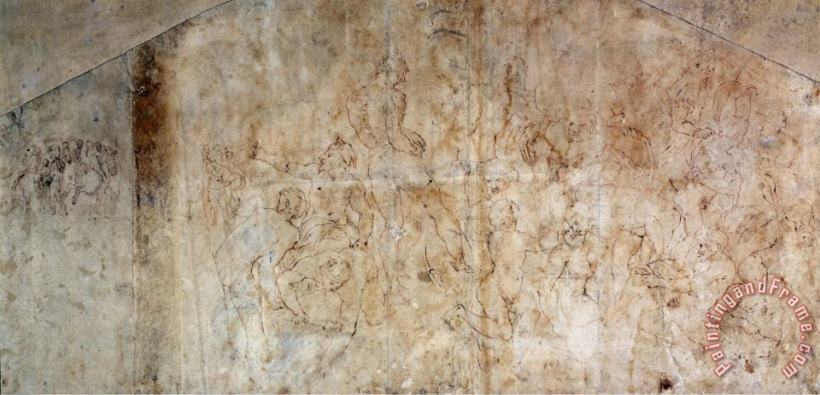 Michelangelo Buonarroti Study for The Battle of Cascina 1504 Art Painting