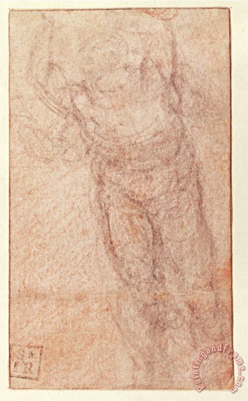 Study for The Resurrection C 1532 34 Red And Black Chalk on Paper Recto painting - Michelangelo Buonarroti Study for The Resurrection C 1532 34 Red And Black Chalk on Paper Recto Art Print