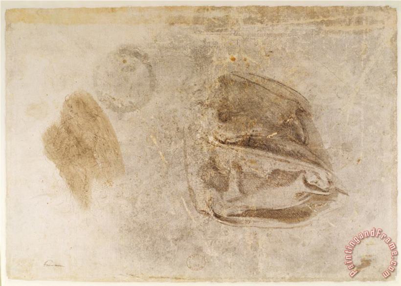 Michelangelo Buonarroti Study for The Robes of The Erythraean Sibyl Art Painting