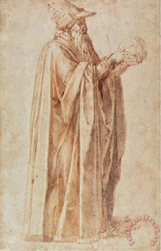 Michelangelo Buonarroti Study of a Man Art Painting