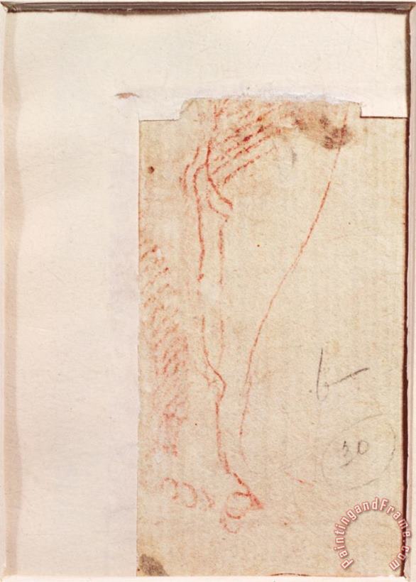 Michelangelo Buonarroti Study of Christ S Feet Nailed to The Cross Art Painting
