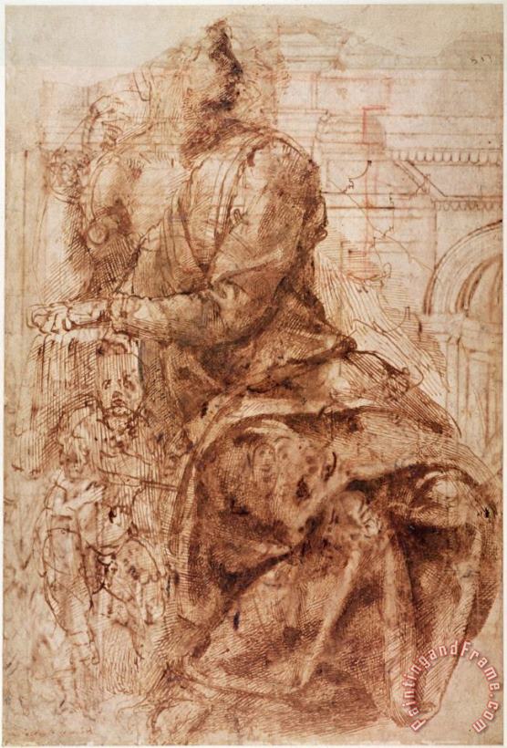 Michelangelo Buonarroti Study of Sibyl Art Print