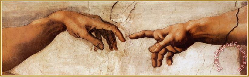 Michelangelo Buonarroti The Creation of Adam C 1510 Detail painting - The  Creation of Adam C 1510 Detail print for sale