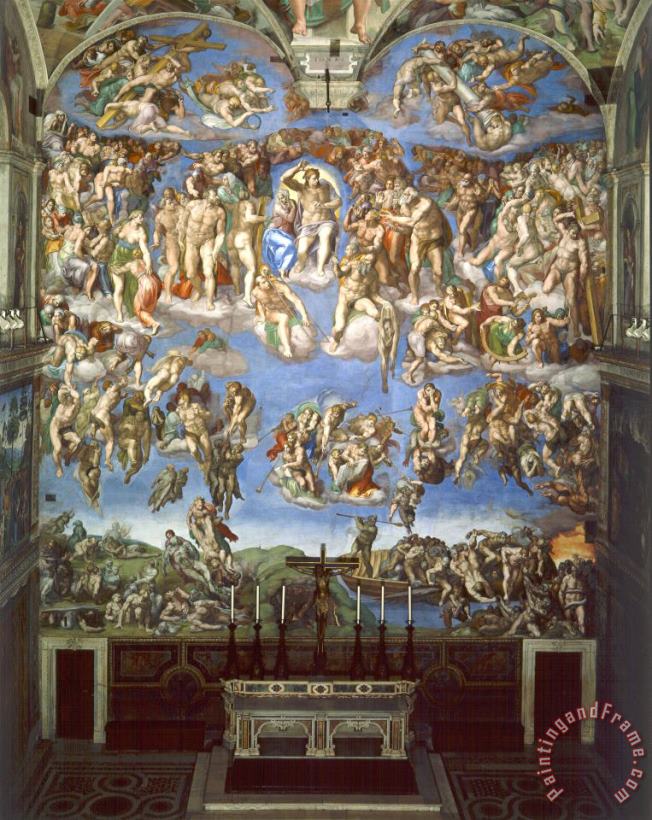 The Last Judgement 1541 painting - Michelangelo Buonarroti The Last Judgement 1541 Art Print