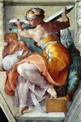 Michelangelo Buonarroti The Sistine Chapel Ceiling Frescos After Restoration The Libyan Sibyl