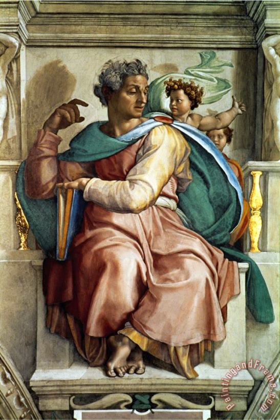Michelangelo Buonarroti The Sistine Chapel Ceiling Frescos After Restoration The Prophet Isaiah Art Print