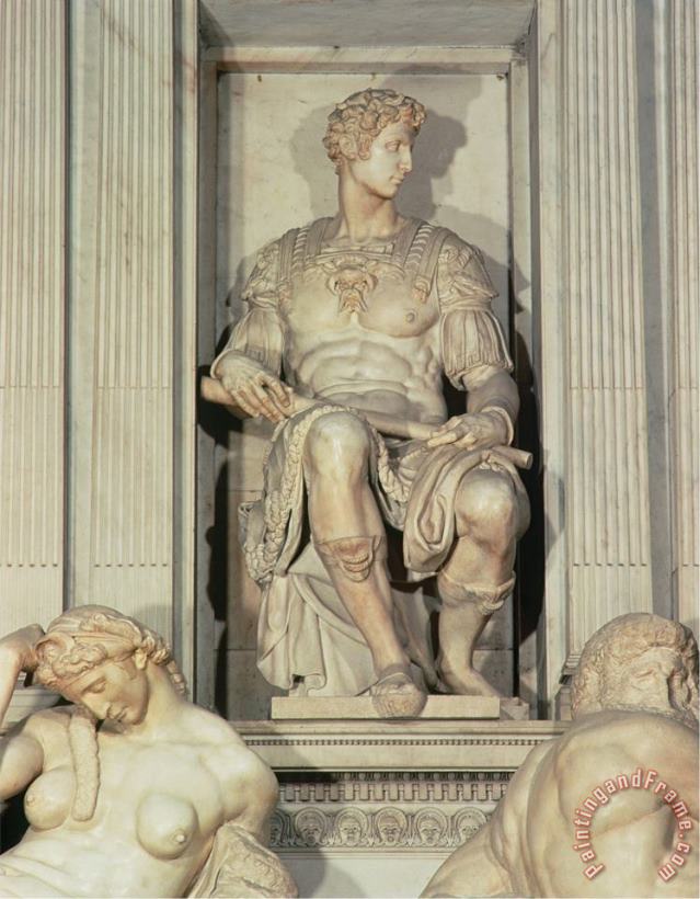 Michelangelo Buonarroti Tomb of Giuliano De Medici Art Painting