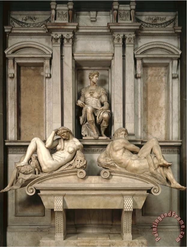 Tomb of Giuliano De Medici 1520 34 painting - Michelangelo Buonarroti Tomb of Giuliano De Medici 1520 34 Art Print