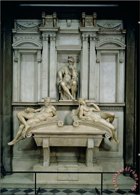 Michelangelo Buonarroti Tomb of Lorenzo De Medici Art Painting