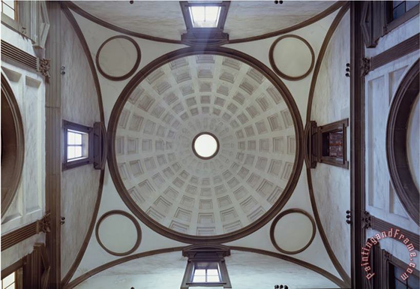 View of The Cupola in The New Sacristy 1520 24 And 1530 33 painting - Michelangelo Buonarroti View of The Cupola in The New Sacristy 1520 24 And 1530 33 Art Print
